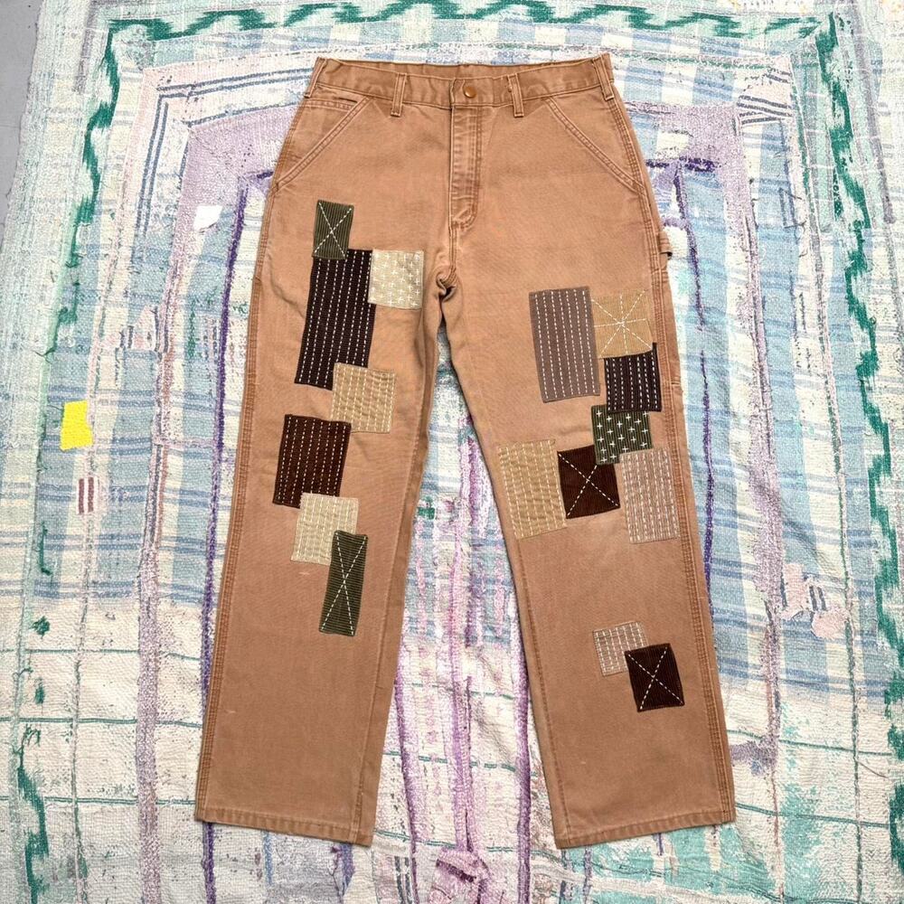Custom upcycled carhartt patchwork jeans 32x32
